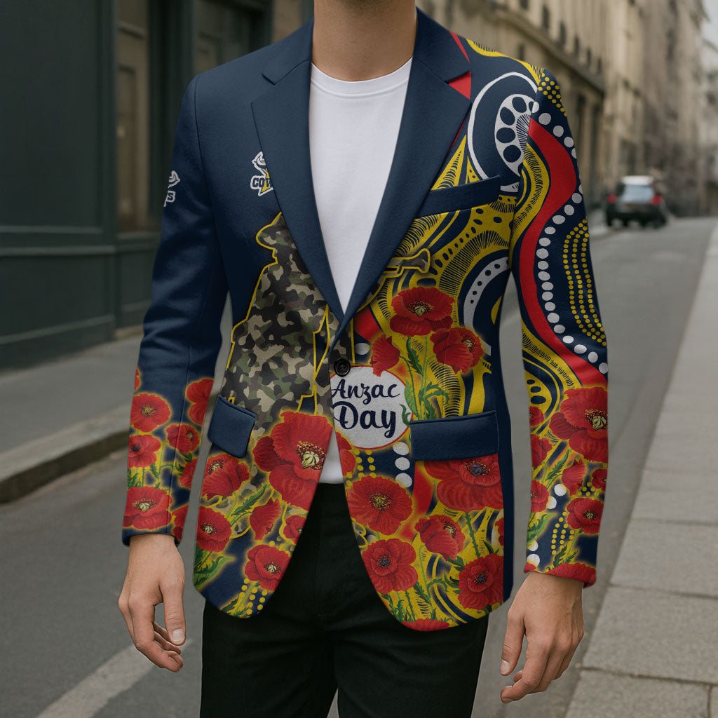 North Queensland Cowboys ANZAC Blazer Indigenous Wave Poppy Remembrance Cowboy