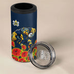 North Queensland Cowboys ANZAC 4 in 1 Can Cooler Tumbler Indigenous Wave Poppy Remembrance Cowboy