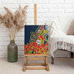 North Queensland Cowboys ANZAC Canvas Wall Art Indigenous Wave Poppy Remembrance Cowboy