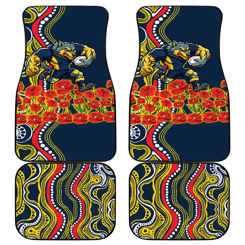North Queensland Cowboys ANZAC Car Mats Indigenous Wave Poppy Remembrance Cowboy