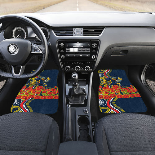 North Queensland Cowboys ANZAC Car Mats Indigenous Wave Poppy Remembrance Cowboy