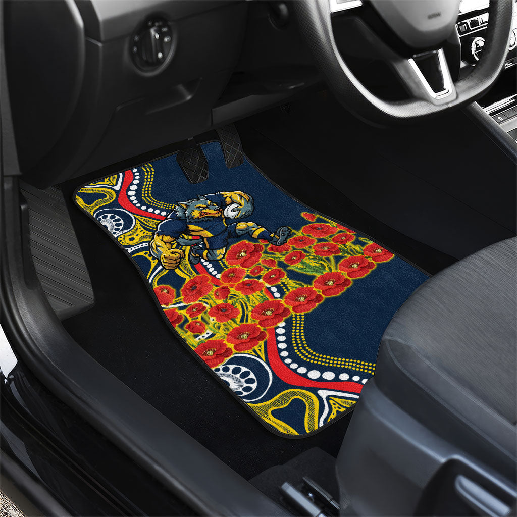 North Queensland Cowboys ANZAC Car Mats Indigenous Wave Poppy Remembrance Cowboy