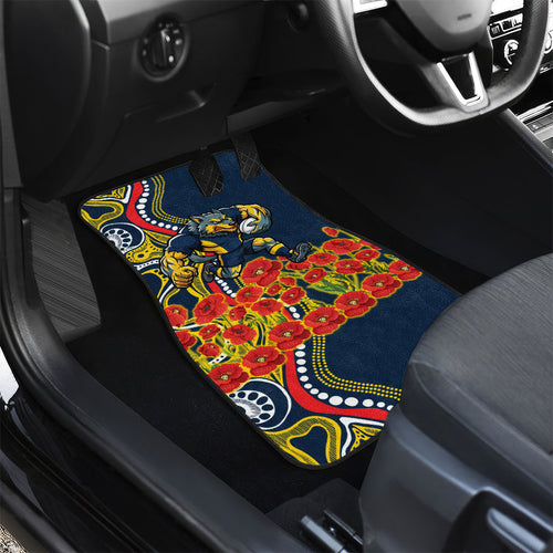 North Queensland Cowboys ANZAC Car Mats Indigenous Wave Poppy Remembrance Cowboy