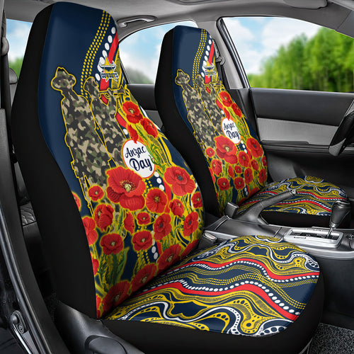 North Queensland Cowboys ANZAC Car Seat Cover Indigenous Wave Poppy Remembrance Cowboy
