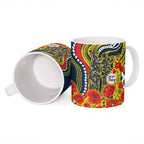 North Queensland Cowboys ANZAC Ceramic Mug Indigenous Wave Poppy Remembrance Cowboy