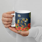 North Queensland Cowboys ANZAC Ceramic Mug Indigenous Wave Poppy Remembrance Cowboy