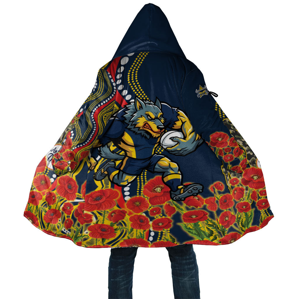 North Queensland Cowboys ANZAC Cloak Indigenous Wave Poppy Remembrance Cowboy