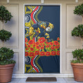 North Queensland Cowboys ANZAC Door Cover Indigenous Wave Poppy Remembrance Cowboy