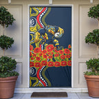 North Queensland Cowboys ANZAC Door Cover Indigenous Wave Poppy Remembrance Cowboy