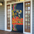 North Queensland Cowboys ANZAC Door Cover Indigenous Wave Poppy Remembrance Cowboy