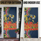 North Queensland Cowboys ANZAC Door Cover Indigenous Wave Poppy Remembrance Cowboy