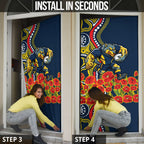 North Queensland Cowboys ANZAC Door Cover Indigenous Wave Poppy Remembrance Cowboy