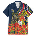 North Queensland Cowboys ANZAC Family Matching Summer Maxi Dress and Hawaiian Shirt Indigenous Wave Poppy Remembrance Cowboy