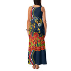 North Queensland Cowboys ANZAC Family Matching Tank Maxi Dress and Hawaiian Shirt Indigenous Wave Poppy Remembrance Cowboy