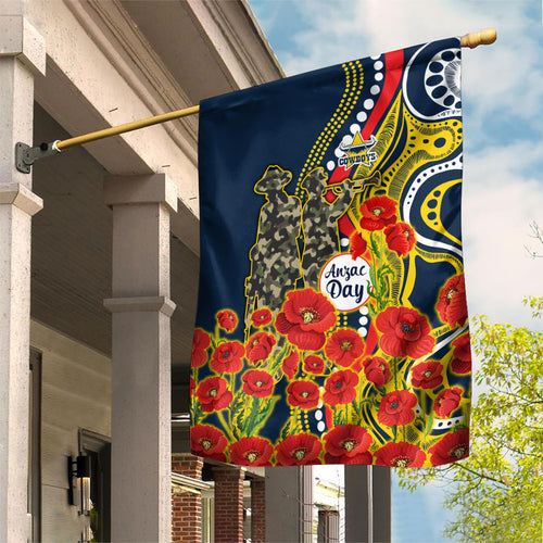 North Queensland Cowboys ANZAC Garden Flag Indigenous Wave Poppy Remembrance Cowboy