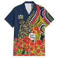 North Queensland Cowboys ANZAC Hawaiian Shirt Indigenous Wave Poppy Remembrance Cowboy