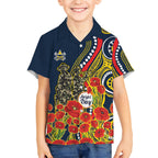 North Queensland Cowboys ANZAC Hawaiian Shirt Indigenous Wave Poppy Remembrance Cowboy