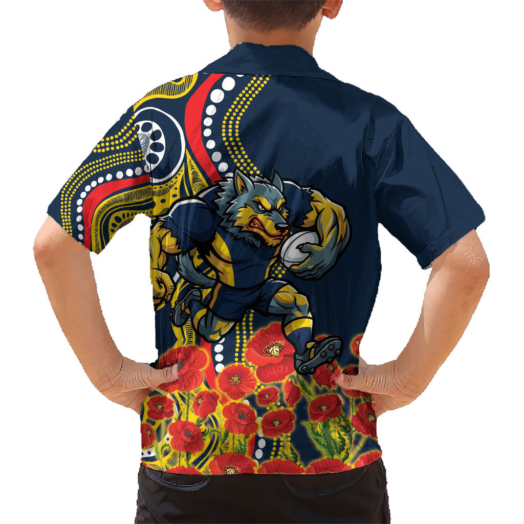 North Queensland Cowboys ANZAC Hawaiian Shirt Indigenous Wave Poppy Remembrance Cowboy