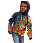 North Queensland Cowboys ANZAC Kid Hoodie Indigenous Wave Poppy Remembrance Cowboy