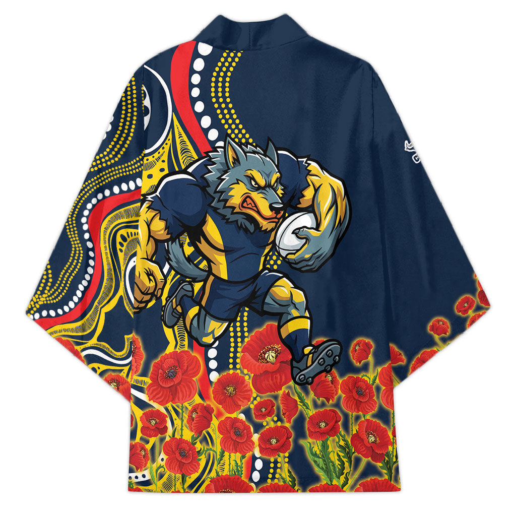 North Queensland Cowboys ANZAC Kimono Indigenous Wave Poppy Remembrance Cowboy