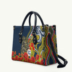 North Queensland Cowboys ANZAC Leather Bag Indigenous Wave Poppy Remembrance Cowboy