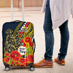 North Queensland Cowboys ANZAC Luggage Cover Indigenous Wave Poppy Remembrance Cowboy