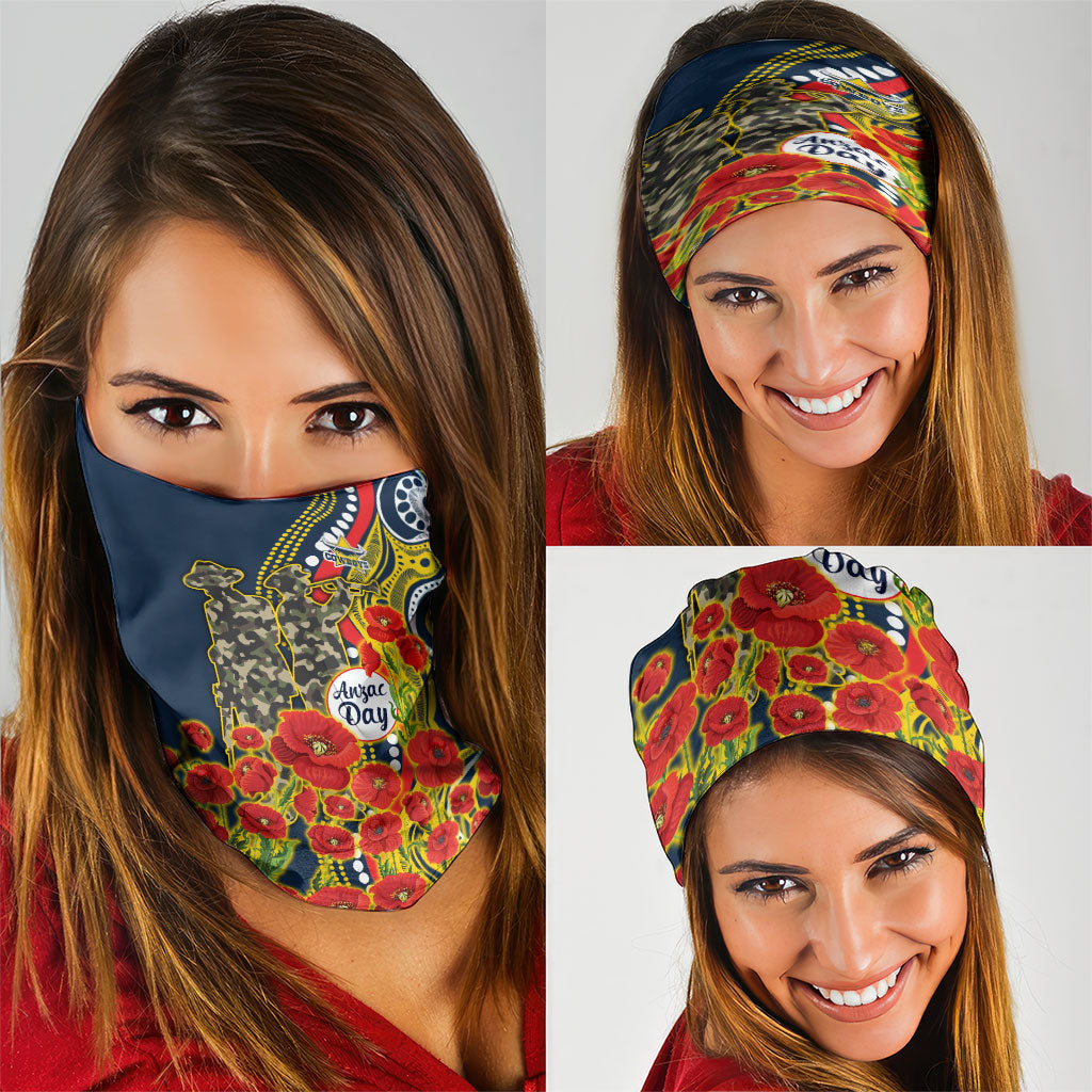 North Queensland Cowboys ANZAC Neck Gaiter Indigenous Wave Poppy Remembrance Cowboy