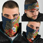 North Queensland Cowboys ANZAC Neck Gaiter Indigenous Wave Poppy Remembrance Cowboy