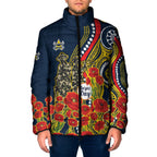 North Queensland Cowboys ANZAC Padded Jacket Indigenous Wave Poppy Remembrance Cowboy