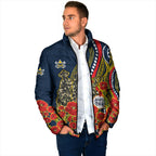 North Queensland Cowboys ANZAC Padded Jacket Indigenous Wave Poppy Remembrance Cowboy