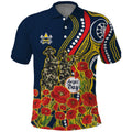 North Queensland Cowboys ANZAC Polo Shirt Indigenous Wave Poppy Remembrance Cowboy