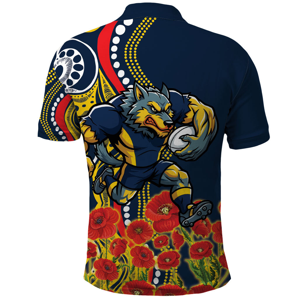 North Queensland Cowboys ANZAC Polo Shirt Indigenous Wave Poppy Remembrance Cowboy