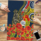 North Queensland Cowboys ANZAC Puzzle Indigenous Wave Poppy Remembrance Cowboy