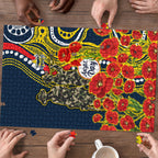 North Queensland Cowboys ANZAC Puzzle Indigenous Wave Poppy Remembrance Cowboy