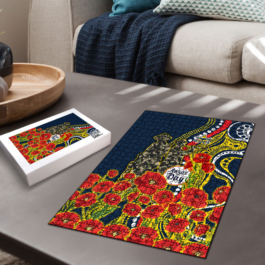 North Queensland Cowboys ANZAC Puzzle Indigenous Wave Poppy Remembrance Cowboy