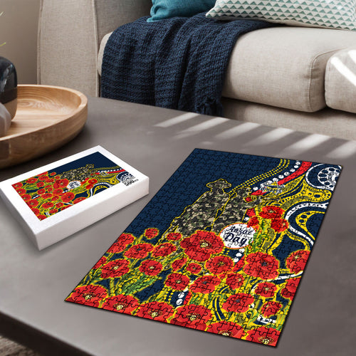 North Queensland Cowboys ANZAC Puzzle Indigenous Wave Poppy Remembrance Cowboy