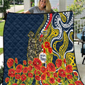 North Queensland Cowboys ANZAC Quilt Indigenous Wave Poppy Remembrance Cowboy