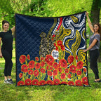 North Queensland Cowboys ANZAC Quilt Indigenous Wave Poppy Remembrance Cowboy