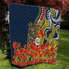 North Queensland Cowboys ANZAC Quilt Indigenous Wave Poppy Remembrance Cowboy