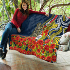 North Queensland Cowboys ANZAC Quilt Indigenous Wave Poppy Remembrance Cowboy
