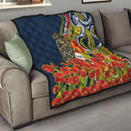 North Queensland Cowboys ANZAC Quilt Indigenous Wave Poppy Remembrance Cowboy