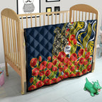North Queensland Cowboys ANZAC Quilt Indigenous Wave Poppy Remembrance Cowboy