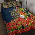 North Queensland Cowboys ANZAC Quilt Bed Set Indigenous Wave Poppy Remembrance Cowboy