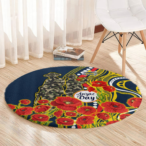 North Queensland Cowboys ANZAC Round Carpet Indigenous Wave Poppy Remembrance Cowboy