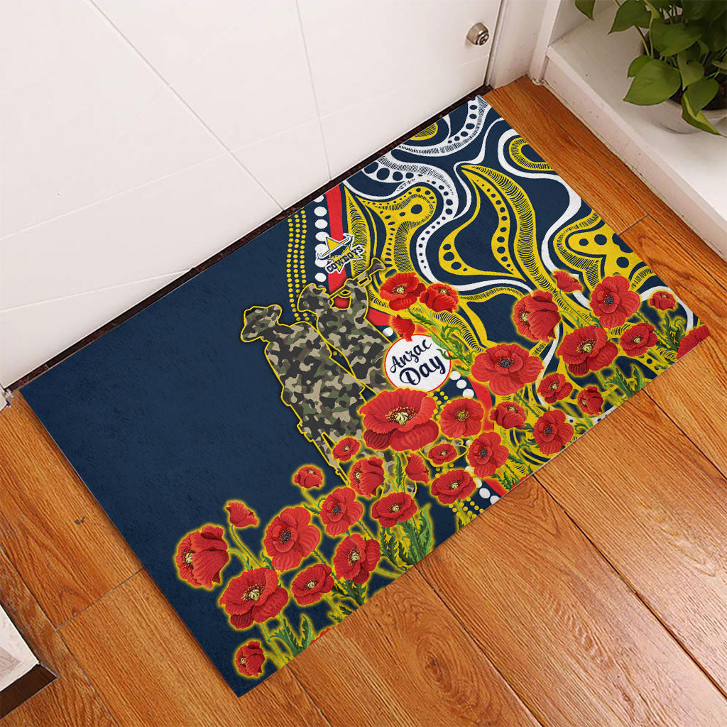 North Queensland Cowboys ANZAC Rubber Doormat Indigenous Wave Poppy Remembrance Cowboy