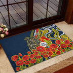 North Queensland Cowboys ANZAC Rubber Doormat Indigenous Wave Poppy Remembrance Cowboy