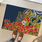 North Queensland Cowboys ANZAC Rubber Doormat Indigenous Wave Poppy Remembrance Cowboy