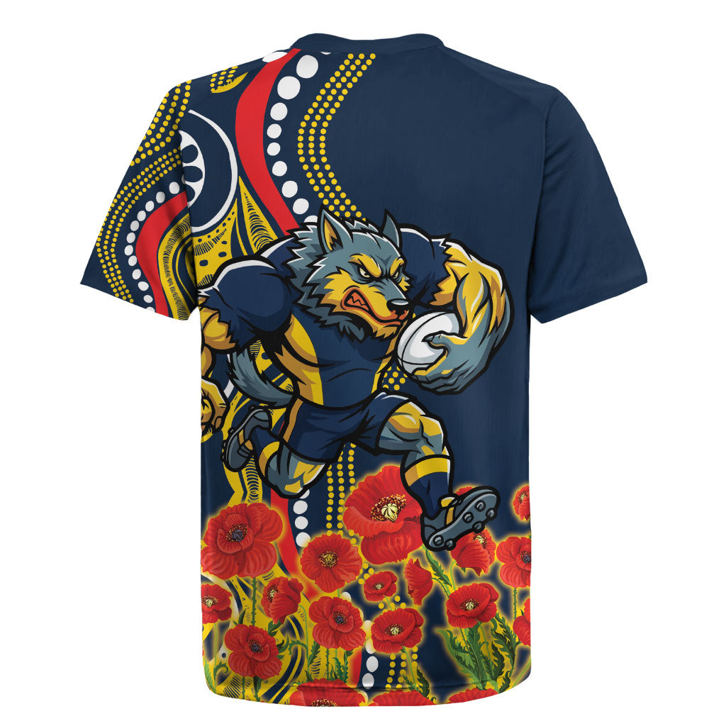 North Queensland Cowboys ANZAC Rugby Jersey Indigenous Wave Poppy Remembrance Cowboy