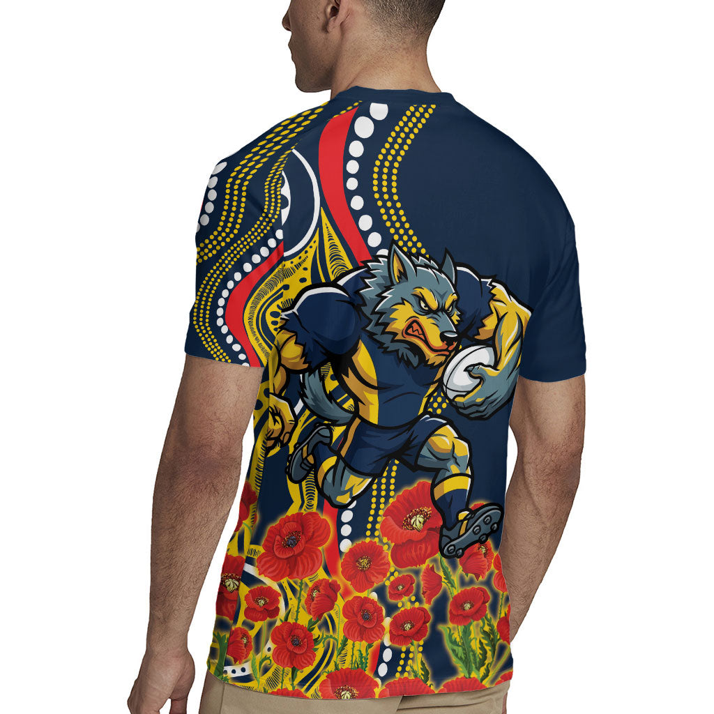 North Queensland Cowboys ANZAC Rugby Jersey Indigenous Wave Poppy Remembrance Cowboy