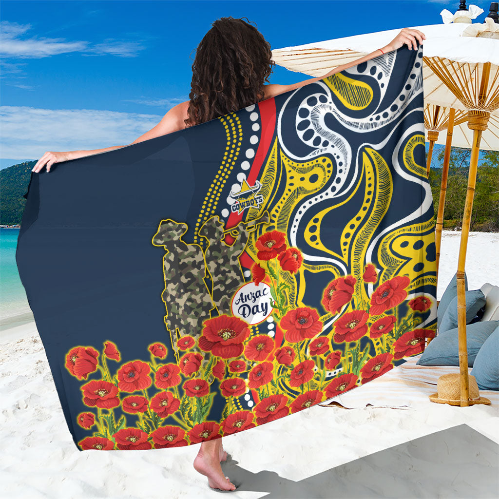 North Queensland Cowboys ANZAC Sarong Indigenous Wave Poppy Remembrance Cowboy
